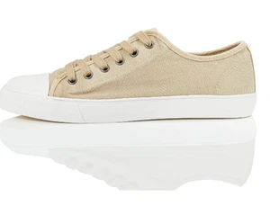 finden. Low-Top Canvas Sneaker, beige (beige), 7 UK - Bild 1 von 4