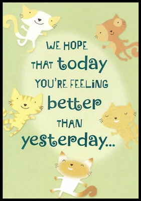 Greeting Card - Cat Kitten - Get Well - 0079 - Image 1 of 2