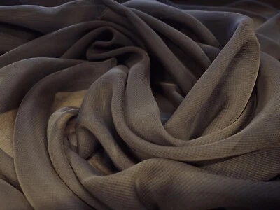 THE FABRIC MERCHANT Chiffon Webstoff Kleiderstoff, Meterware - dunkelbraun