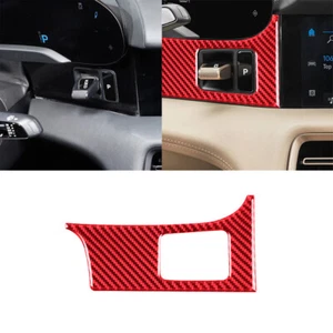 Red Carbon Fiber Gear Adjustment Switch Panel Cover For Porsche Taycan 2019-2022 - Picture 1 of 11