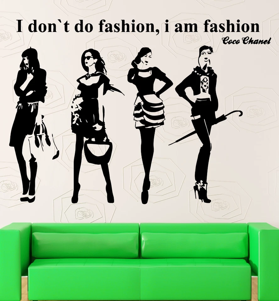 Pegatinas de pared calcomanía de vinilo cita no hago moda decoración Coco Chanel (z2224) Foto 1 de 3