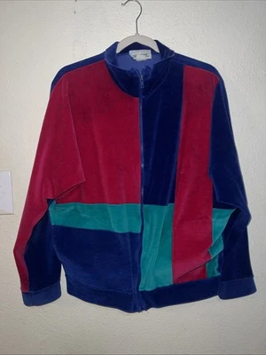 Chaqueta vintage SK Sport terciopelo color bloque talla M Foto 1 de 4