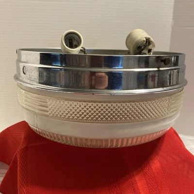 VTG Flush Mount Glass 10” Ceiling Light Fixture Art Deco Globe - Image 1 of 4