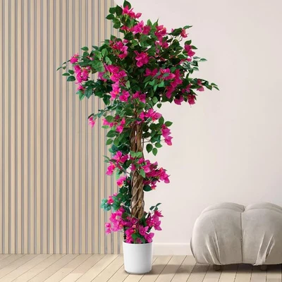5FT Tall Bougainvillea Artificial Tree for Outdoors or Indoors, Faux Tree Rea... - Image 1 of 4