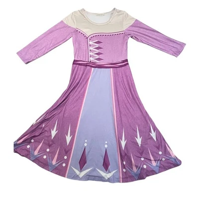 Vestido de Elsa púrpura para niños disfraz de reina de las nieves disfraces manga larga talla 6/7 Foto 1 de 3