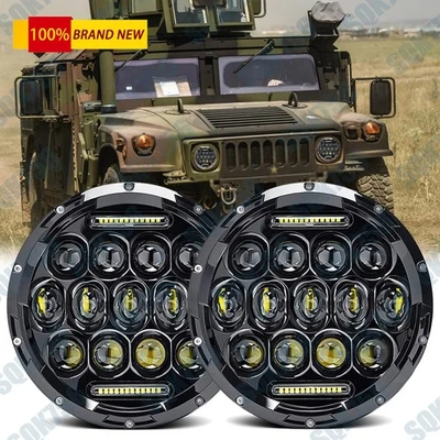 Pair 7" LED Headlights For Military Truck Hummer M998 M923 M35a2 Humvee Headlamp — 第 1/4 张图片