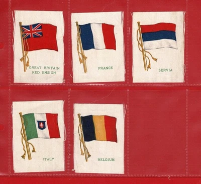 SCARCE SILKS - 5x FLAGS - SINCLAIR - 1915 CIGARETTE TOBACCO CARD ISSUE (UN12) - Image 1 of 4