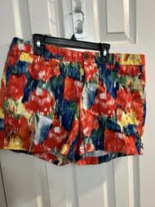 Merona Damen Blumenmuster bunte Aquarell Shorts Größe 10 - Bild 1 von 3