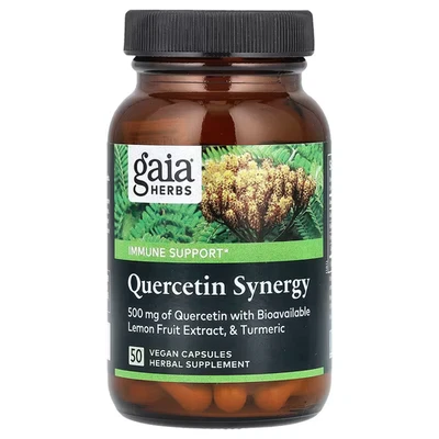 gaia HIERBAS Quercetin Synergy SUPLEMENTO HERBAL 50 CÁPSULAS VEGANAS BB 02/27 Foto 1 de 2