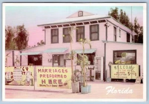 POSTAL DE 4"x6" de la década de 1990 color rosa casa monroe estación florida niki carnicero - Imagen 1 de 2