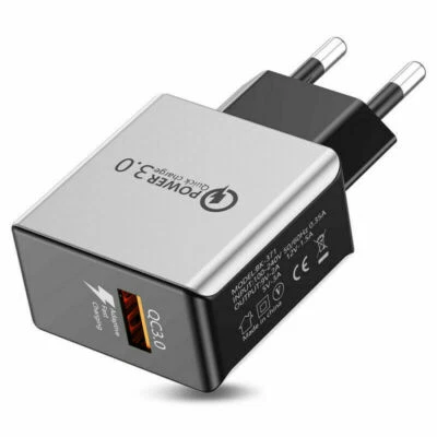 Настенное зарядное устройство адаптер быстрая зарядка QC 3.0 USB 18 Вт европейская вилка для Samsung - Изображение 1 из 4