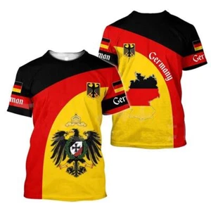 Deutsche Germany Flagge Adler eagle Sports Kurzarm T-Shirt Shirt Polyester - Picture 1 of 2