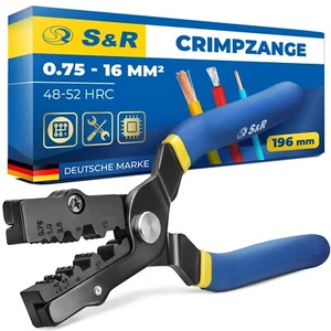 S&R Crimpzange Kabelschuh-Presszange für Aderendhülsen 0.75-16mm² - Bild 1 von 6