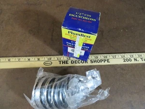 15 Vintage NOS Plumbing Chrome Dearborn Brass 1 1/4 Slip Joint Nuts parts repair - Picture 1 of 4