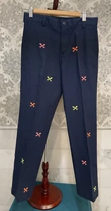 Vineyard Vines Sz. 16 Boy’s Navy Blue Fishbone Embroidered Chino Pants - Picture 1 of 5