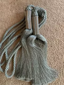 Curtain Drapes Pair Tiebacks Tassels Green - Picture 1 of 8