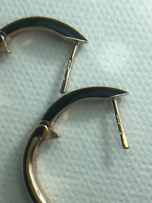 orecchini in argento 925 con rivestimento in smalto nero - Immagine 1 di 4