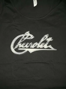 Chevrolet Script Black Women's Junior Tank Top T Shirt L, XL, 2XL - Picture 1 of 1