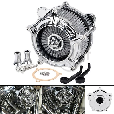 Filtro filtro de aire cromado para Harley Touring Electra Glide Ultra Classic FLHTCU Foto 1 de 4