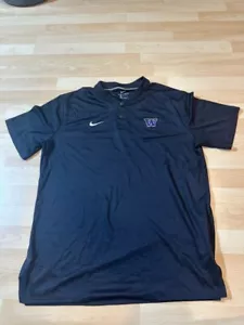 Nike University of Washington Shirt L Blade Polo Black - Picture 1 of 6