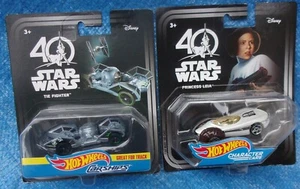 Mattel Hot Wheels Star Wars CarShips Character Car Lot Tie Fighter Leia MOC MIP - Picture 1 of 10
