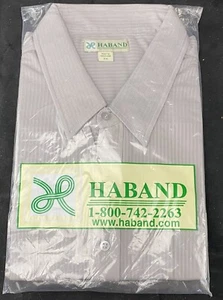 Haband Long Sleeve Dress Shirt Size XXL Gray Striped Button Up NEW Code 1FH - Picture 1 of 4