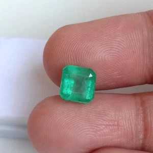 8 x 8 mm Sambischer Smaragd Achteck facettiert Erdmine Smaragd loser Stein 2,76 ct - Bild 1 von 7