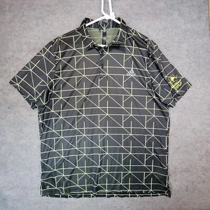 Adidas Polo Shirt Mens Extra Large Black Green Short Sleeve Golf Logo - Picture 1 of 13