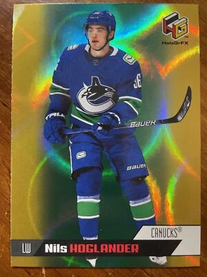 20-21 UD Extended Hockey Gold Rookie SP HoloGrFX HG-4 Nils Hoglander - Image 1 of 2