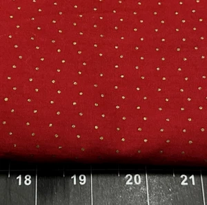 Tina Scrap 9"x21" Polka dot Metallic Red Tiny Christmas Valentine Cotton Fabric - Picture 1 of 1