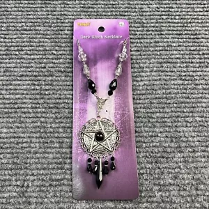 Collar Largo Colgante de Pentagrama de Plata Bruja Oscura Lindo Elegante Accesorio - Imagen 1 de 8