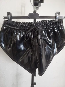 Herren Lack Slip PVC Short vinyl sehr kurze Lackhose, schwarz Gr. XL - Bild 1 von 7