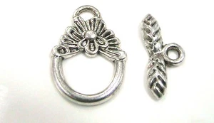10 x Tibetan Silver Toggle Clasps 17mm x 12mm Findings Beads K62 - Picture 1 of 1