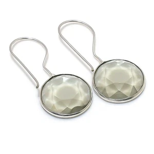 Faceted Alexandrite Round Shape Gemstone Handmade Jewelry Earrings 1.18" SR 5413 - Picture 1 of 6