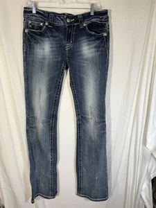 Miss Me Jeans Größe 30 blau Boot Cut Maße verziert EUC - Bild 1 von 9