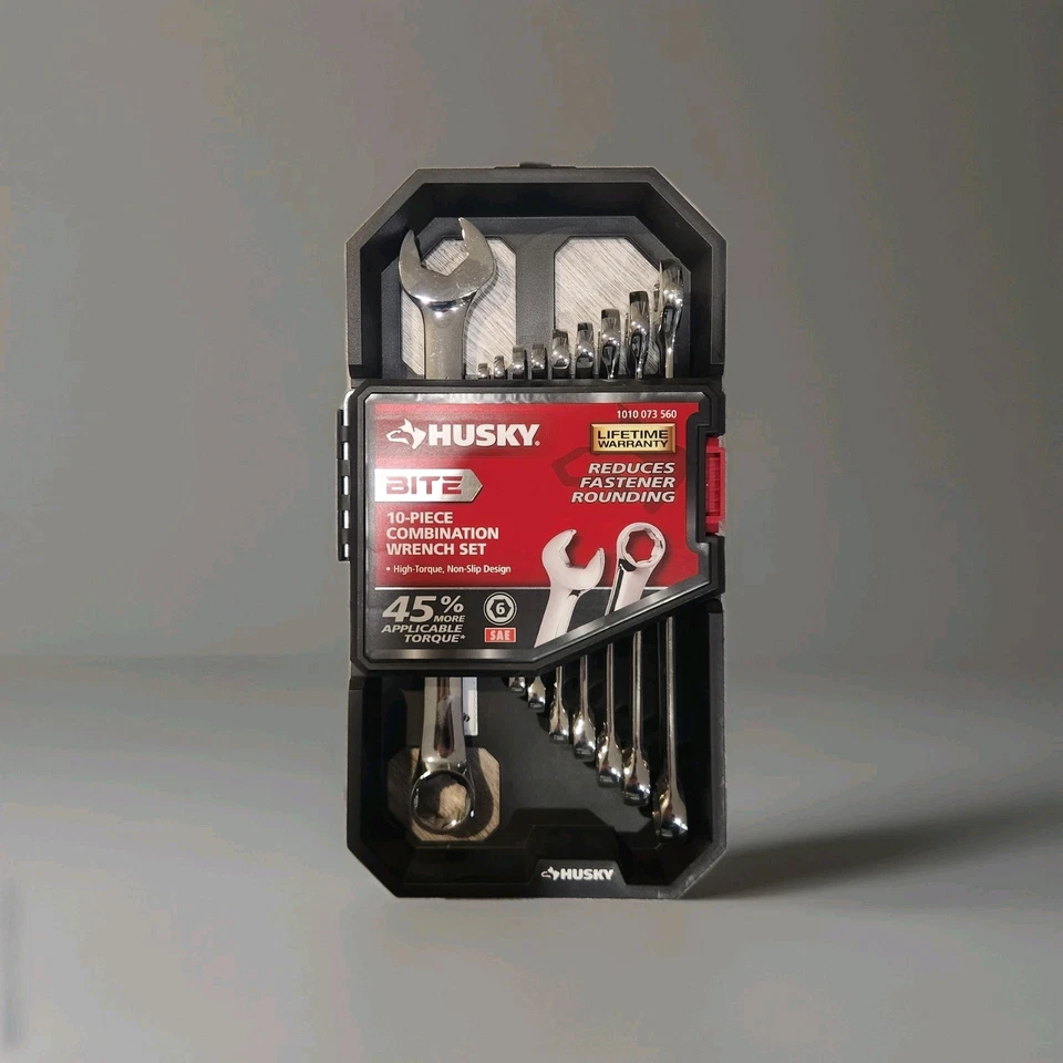 Husky BITE SAE Combination Wrench Set (10-Piece) # HBCW10XLS