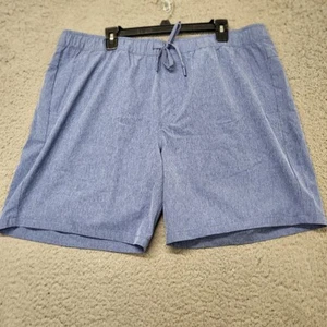 Eddie Bauer Shorts Mens Size XXL/EEG Woven Tech Drawstring Waist Blue Golf Chino - Picture 1 of 11