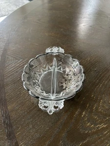 Vintage Silver City Blossom Divided Candy Dish with Silver Floral Overlay 8 In. - Picture 1 of 7
