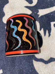 Taza Laurel Burch "Snake Spirits" Serpientes De Colección Taza de Café Hecha en Japón Años 90 Boho Core - Imagen 1 de 7