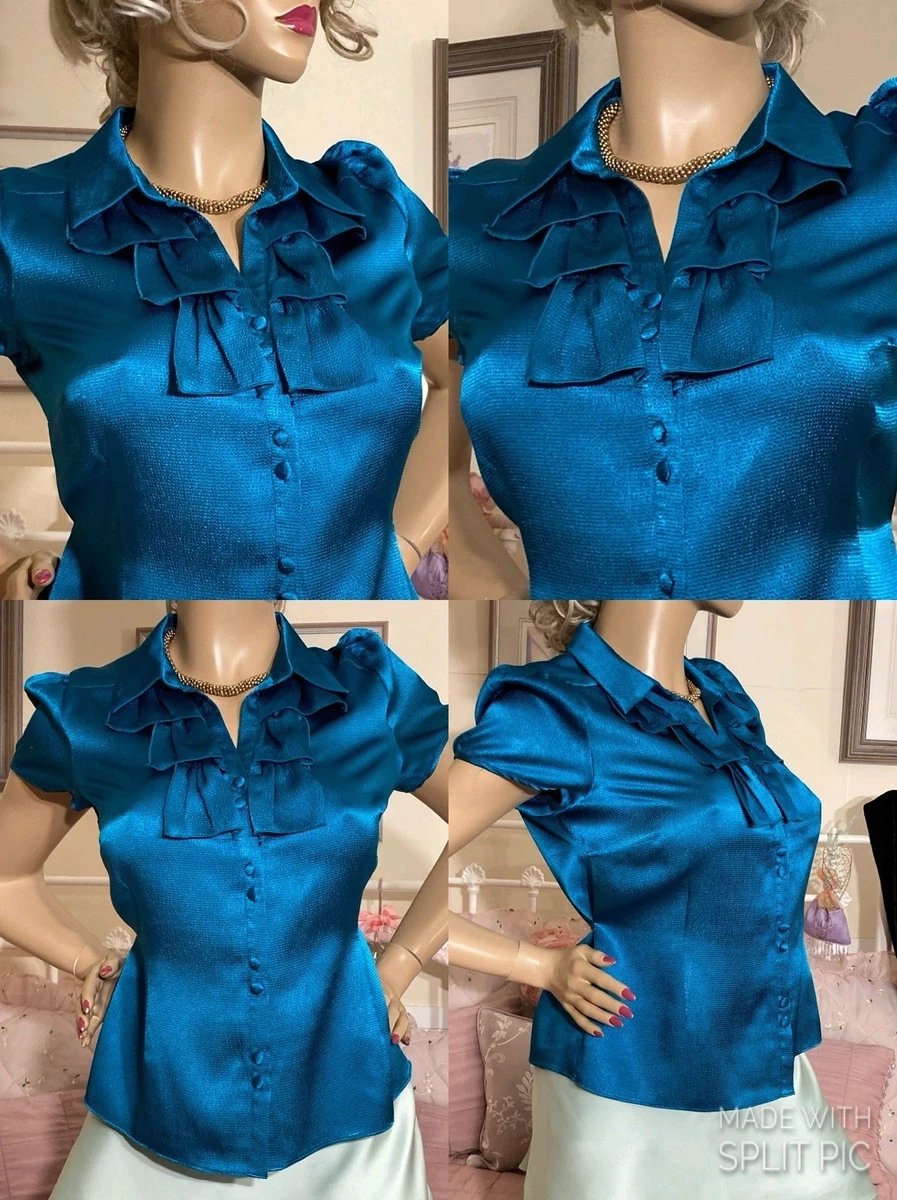 Women's Ruffle Cap Sleeve Blouse – Summer Casual Button-Down Top For Office & Everyday - View #4