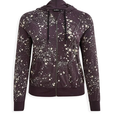 New Torrid Plus Size 3 (3X 22/24) Lovesick Bleach Splatter Skull Zip Up Hoodie - Image 1 of 4