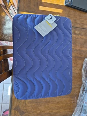 heyday 便携式电脑保护套 14 英寸绗缝波浪紫色衬垫保护壳拉链保护 — 第 1/3 张图片