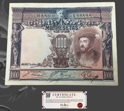España 1000 Pesetas 1925 Busto del Rey Carlos I XF+ Foto 1 de 4