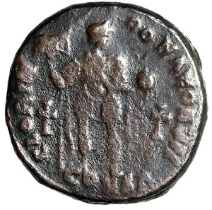 RARE Cross Late Roman Coin w COA Two Crosses HONORIUS Certified Authentic - Picture 1 of 5