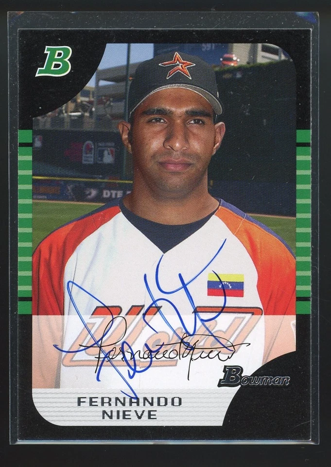 2005 Bowman FERNANDO NIEVE Signed Card autograph auto ASTROS METS - Image 1 of 1