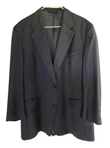 Burberry London Kensington Men Sport 46L Navy Pinstripe Wool Blazer - Picture 1 of 6