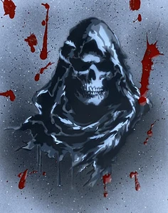 TS-009 Reaper Stencil Tattoo Airbrush Walltattoo Vintage Multilayer Template - Picture 1 of 3