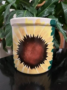 Robinson Ransbottom Roseville Ohio Sunflower 2 Qt High Jar Signed J. E. Bernabe - Picture 1 of 8