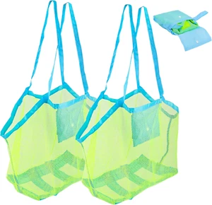 Strandspielzeug Tasche Groß, 2 Stück Strandtasche Netztasche Für Sandspielzeug W - Bild 1 von 7