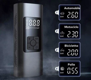 Mini Compressore Aria Portatile Elettrico Ricaricabile con Display LED per Auto - Foto 1 di 5